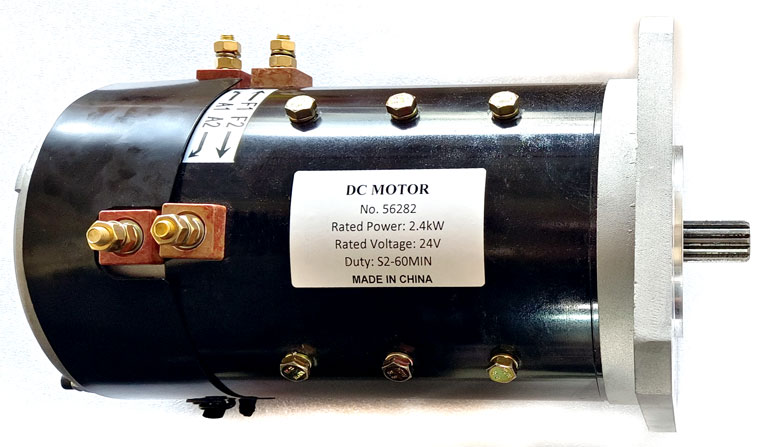 24V / 2.4kW DC SepEx Motor, Shunt Type, Compatible with GE 5BC49JB6002, GENIE Z45 Drive Motor, GENIE Part Number 94197 / 56282