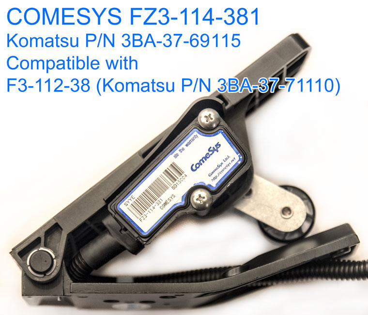 COMESYS Foot Pedal Throttle FZ3-114-381, Komatsu forklift accelerator 3BA-37-69115