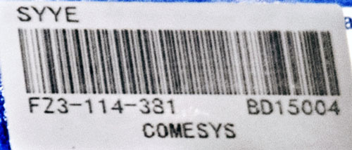 Throttle label FZ3-114-381