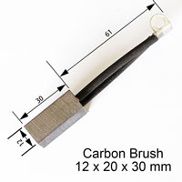 DC Motor Carbon Brush, Dimensions: 12x20x30, Side-Power Thruster Part