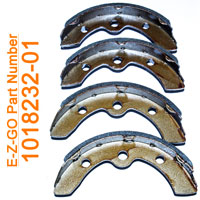 Club Car Brake Shoe Kit, Part Number 101823201 / 1018232-01, Self-Adjusting, 4 Pieces / Kit