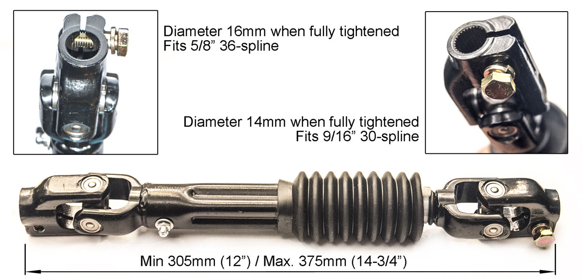 E-Z-GO RXV / LXI Intermediate Steering Shaft, Star EV 4-Passenger Golf Cart Transmission Steering Shaft 2ST250 / 2704300-010