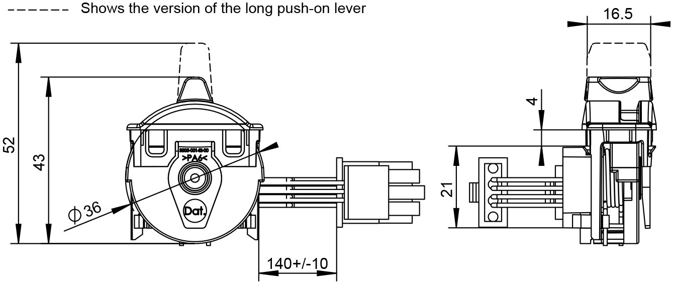 FREI Thumbwheel POLLANA 3203-00098-31 / 3205-00323-OV Dimension Diagram