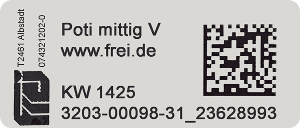 FREI POLLANA Thumbwheel 3203-00098-31 / 3205-00323-OV Product Label