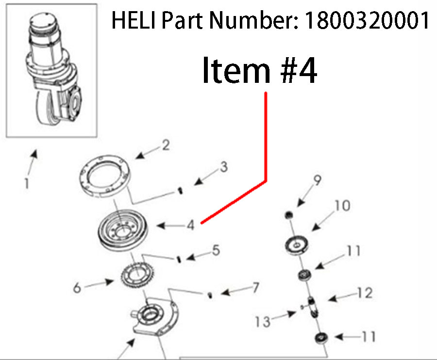 Diagram of HELI Rotation Bearing 1800320001