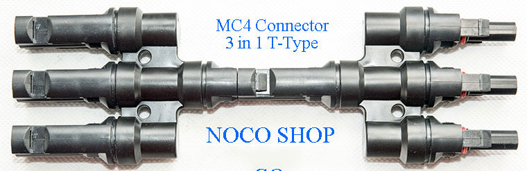 4-Way T-Type Solar Connector, MC4 Compatible, Plug + Socket