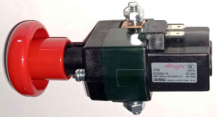 Abright SD200A-16 Emergency Disconnect Switch, 24V 125A, With Auxiliary Contact