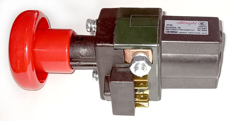 Abright SD200A-16 Emergency Disconnect Switch, 24V 125A, With Auxiliary Contact