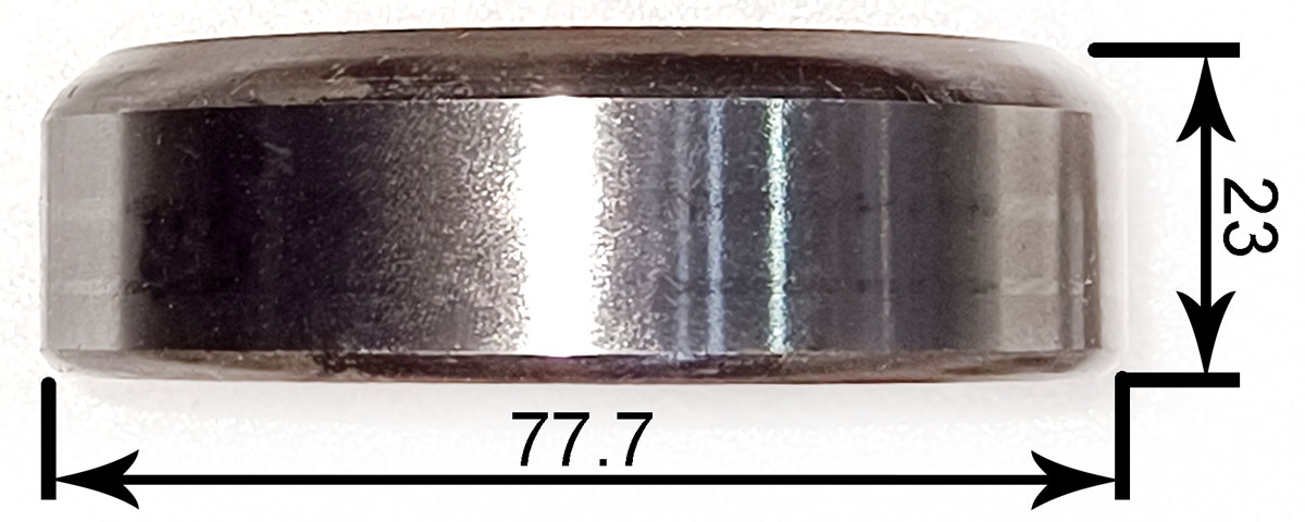 Dimensions of  77.7 / 77.5 Mast Rolle, XILIN CDD15Z Pallet Truck Roller Bearing, Bore Diameter 46mm