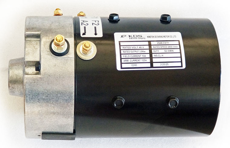 48V 3.8kW DC SepEx Motor ZQ48-3.8-T1, E-Z-GO 612624 / 624105, AMD DL9-4006